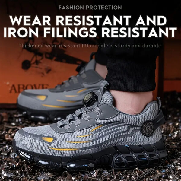 Breathable Safety Work Shoes - Steel Toe, Puncture Resistant, Non-Slip Durable Athletic Shoes for Industrial and Casual Wear, Black and Grey with Reflective Stripes (Can Be Worn by Both Men and Women)%022101 (Copy) - Image 10
