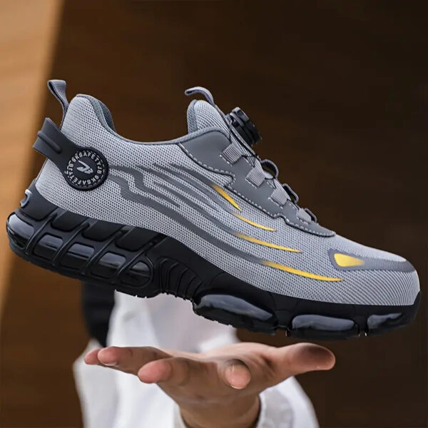 Breathable Safety Work Shoes - Steel Toe, Puncture Resistant, Non-Slip Durable Athletic Shoes for Industrial and Casual Wear, Black and Grey with Reflective Stripes (Can Be Worn by Both Men and Women)%022101 (Copy) - Image 8