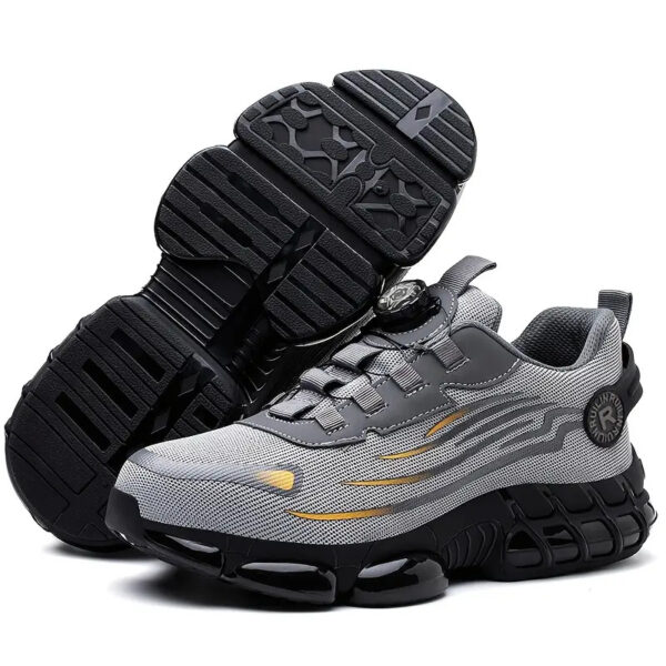 Breathable Safety Work Shoes - Steel Toe, Puncture Resistant, Non-Slip Durable Athletic Shoes for Industrial and Casual Wear, Black and Grey with Reflective Stripes (Can Be Worn by Both Men and Women)%022101 (Copy) - Image 16