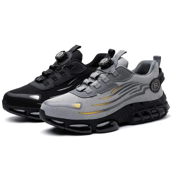 Breathable Safety Work Shoes - Steel Toe, Puncture Resistant, Non-Slip Durable Athletic Shoes for Industrial and Casual Wear, Black and Grey with Reflective Stripes (Can Be Worn by Both Men and Women)%022101 (Copy) - Image 5
