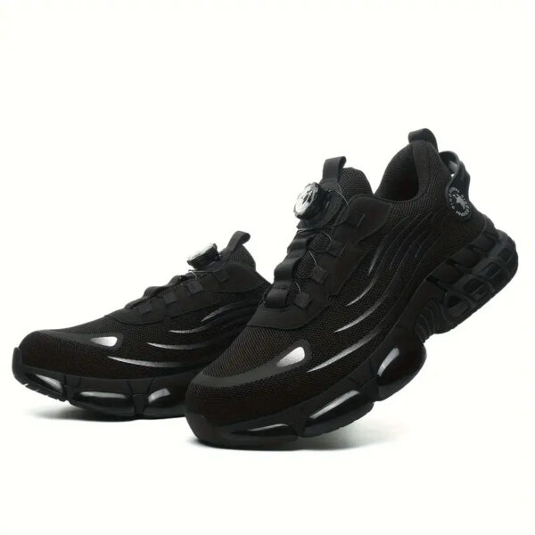 Breathable Safety Work Shoes - Steel Toe, Puncture Resistant, Non-Slip Durable Athletic Shoes for Industrial and Casual Wear, Black and Grey with Reflective Stripes (Can Be Worn by Both Men and Women)%022101 (Copy) - Image 3