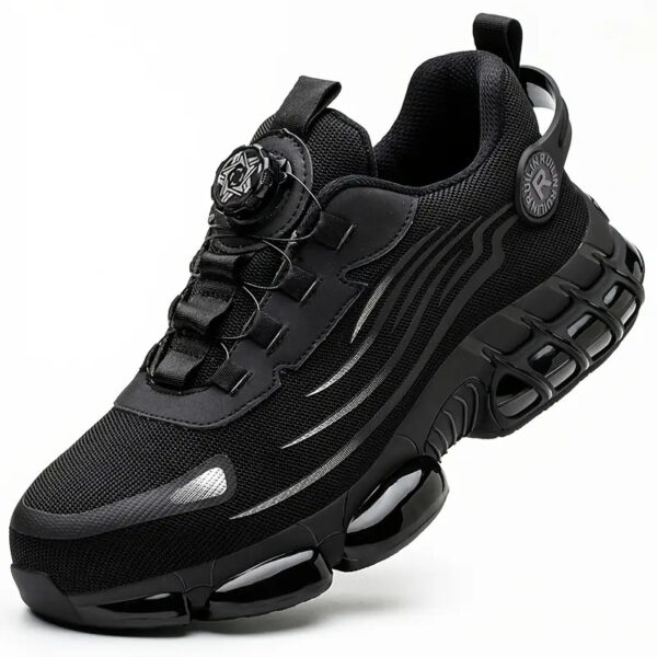 Breathable Safety Work Shoes - Steel Toe, Puncture Resistant, Non-Slip Durable Athletic Shoes for Industrial and Casual Wear, Black and Grey with Reflective Stripes (Can Be Worn by Both Men and Women)%022101 (Copy) - Image 4