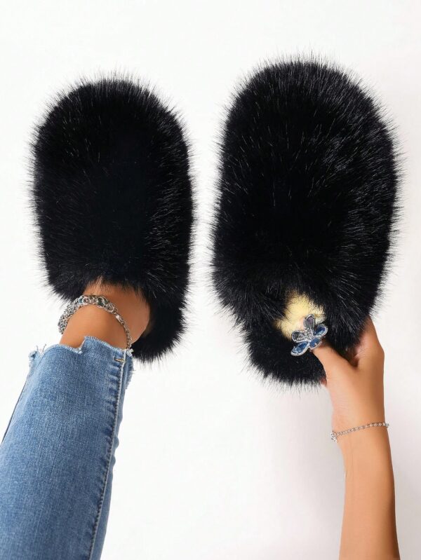 Women Slippers, Plush Lined Indoor Anti-Slip House Slippers For Warm And Quiet Life, Plus Size, Fluffy Slides For Outdoor Fashion%010402 - Image 12