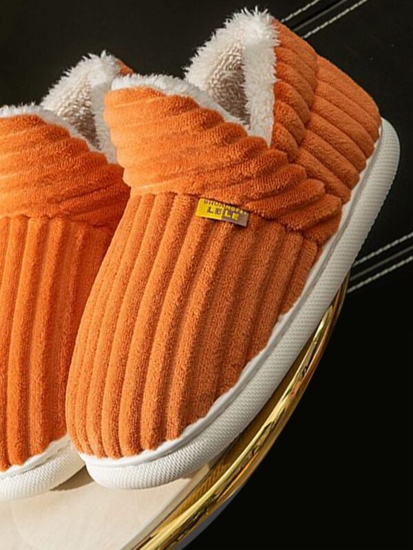 Women's Fashionable Pink Solid Color Slipper Boots With Letter Decals & Teddy Bear Lining%010405 - Image 23