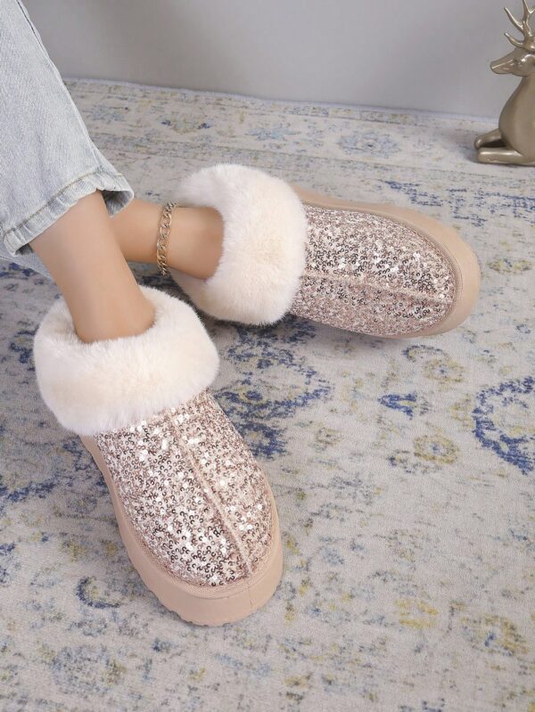 New Glitter Snow Boots For Women, Warm Short Boots, Fashionable Style, Thick Winter Shoes With Anti-Slip Outsole For Outdoor Use In Winters%010311 - Image 13
