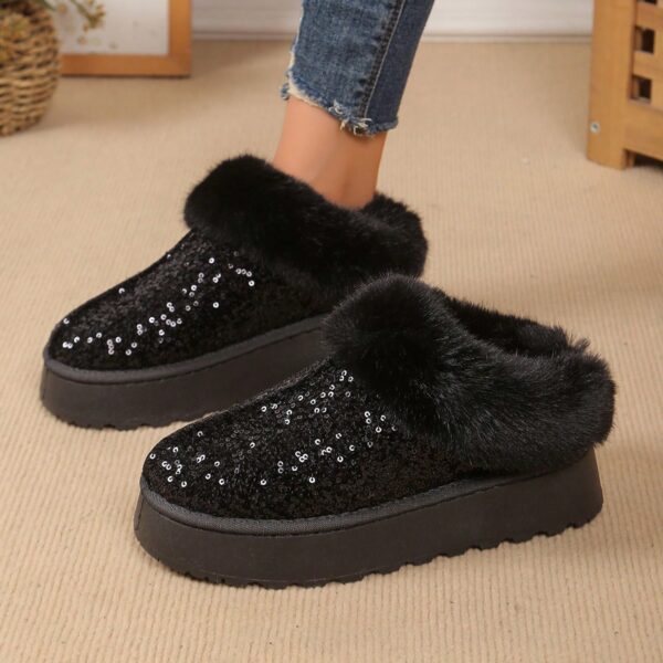 New Glitter Snow Boots For Women, Warm Short Boots, Fashionable Style, Thick Winter Shoes With Anti-Slip Outsole For Outdoor Use In Winters%010311 - Image 5