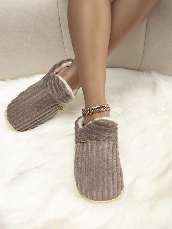 Women's Fashionable Pink Solid Color Slipper Boots With Letter Decals & Teddy Bear Lining%010405 - Image 7