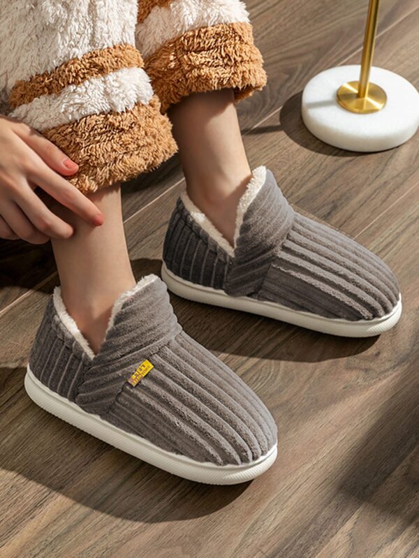 Women's Fashionable Pink Solid Color Slipper Boots With Letter Decals & Teddy Bear Lining%010405 - Image 32