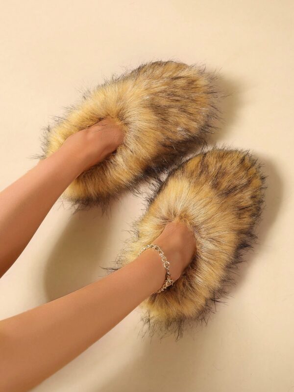 Women Slippers, Plush Lined Indoor Anti-Slip House Slippers For Warm And Quiet Life, Plus Size, Fluffy Slides For Outdoor Fashion%010402