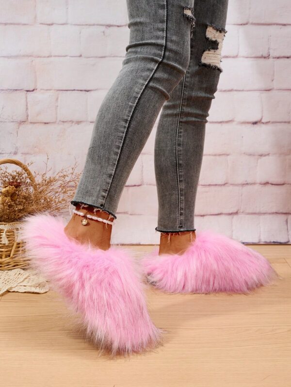 Women Slippers, Plush Lined Indoor Anti-Slip House Slippers For Warm And Quiet Life, Plus Size, Fluffy Slides For Outdoor Fashion%010402 - Image 11