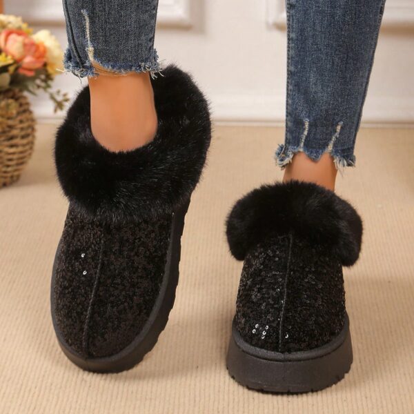 New Glitter Snow Boots For Women, Warm Short Boots, Fashionable Style, Thick Winter Shoes With Anti-Slip Outsole For Outdoor Use In Winters%010311 - Image 7