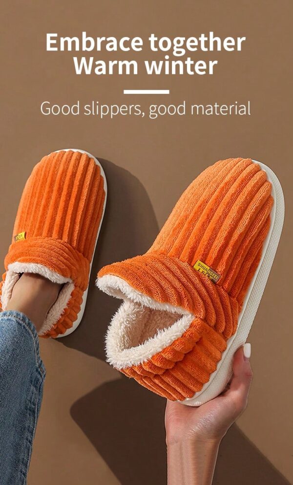 Women's Fashionable Pink Solid Color Slipper Boots With Letter Decals & Teddy Bear Lining%010405 - Image 27